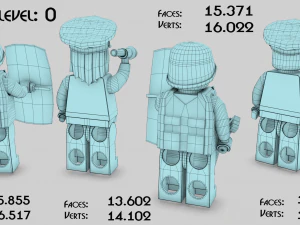 Lego police convoy with prisoners 3D Model