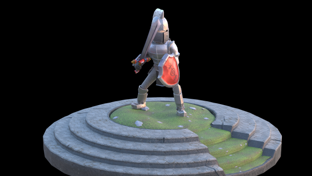 Stylized Low Poly Animated Knight 3D Model .c4d .max .obj .3ds .fbx .stl .blend 