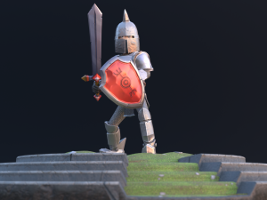 Stylized Low Poly Animated Knight 3D Model
