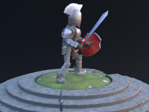 Stylized Low Poly Animated Knight 3D Model