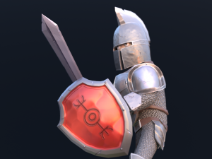 Stylized Low Poly Animated Knight 3D Model