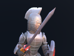 Stylized Low Poly Animated Knight 3D Model