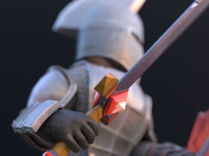 Stylized Low Poly Animated Knight 3D Model