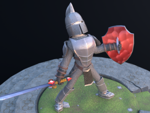 Stylized Low Poly Animated Knight 3D Model