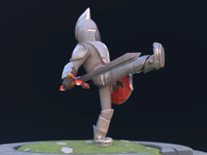 Stylized Low Poly Animated Knight 3D Model