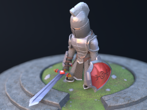 Stylized Low Poly Animated Knight 3D Model