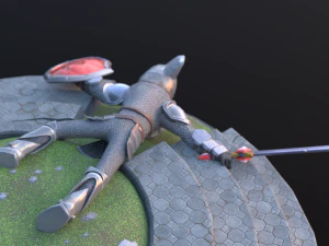 Stylized Low Poly Animated Knight 3D Model