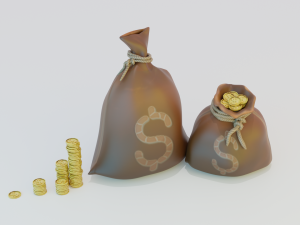 Game set of treasures low poly hand painted game ready Model 3D