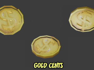 Game set of treasures low poly hand painted game ready Model 3D