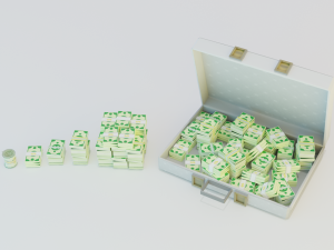 Game set of treasures low poly hand painted game ready Model 3D