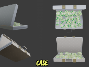 Game set of treasures low poly hand painted game ready Model 3D