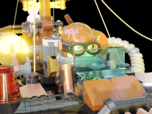 Steampunk Lego Jet with robohelper 3D Model