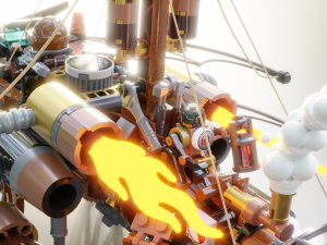 Steampunk Lego Jet with robohelper 3D Model