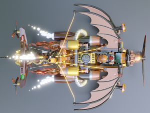 Steampunk Lego Jet with robohelper 3D Model