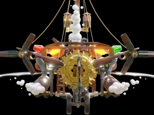 Steampunk Lego Jet with robohelper 3D Model