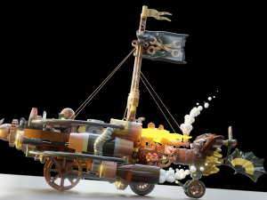 Steampunk Lego Jet with robohelper 3D Model