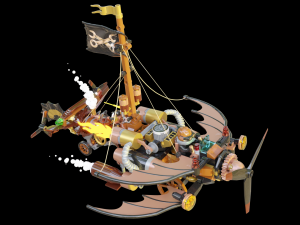 Steampunk Lego Jet with robohelper 3D Model