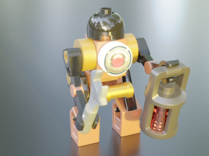 Steampunk Lego Jet with robohelper 3D Model