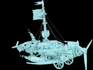 Steampunk Lego Jet with robohelper 3D Model