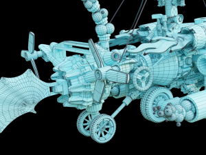 Steampunk Lego Jet with robohelper 3D Model