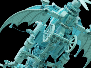 Steampunk Lego Jet with robohelper 3D Model