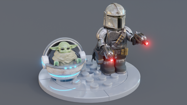 Lego mandalorian baby yoda sale
