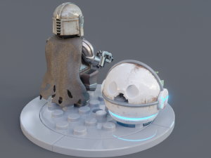 Lego Mandalorian and Grogu 3D Модель