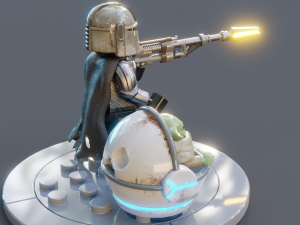 Lego Mandalorian and Grogu 3D Модель