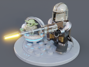 Lego Mandalorian and Grogu 3D Модель