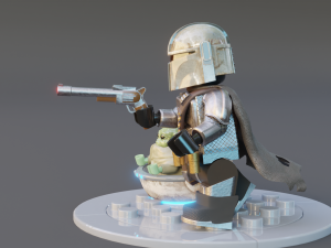 Lego Mandalorian and Grogu 3D Модель