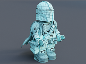 Lego Mandalorian and Grogu 3D Модель