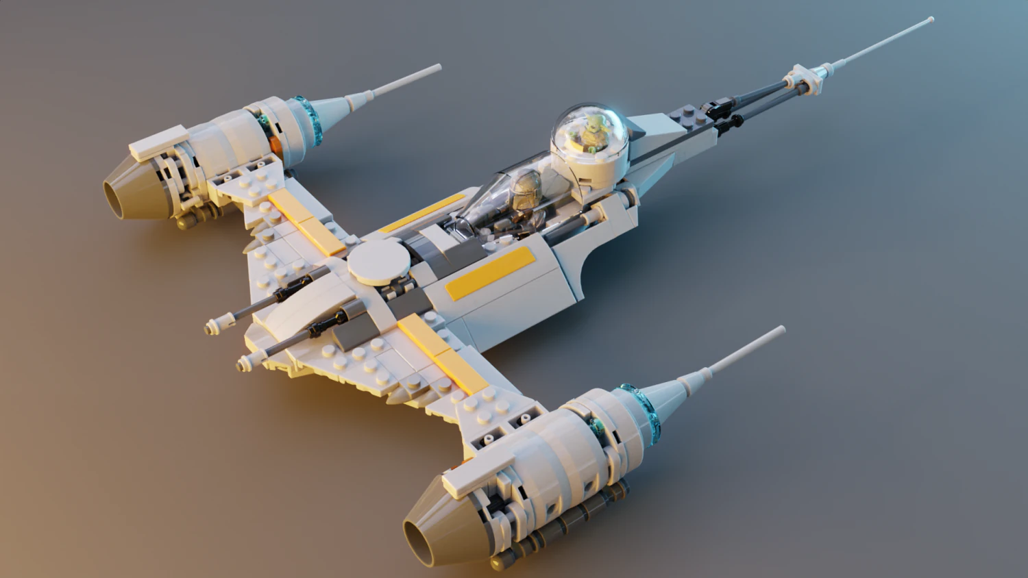 Mandalorian Starfighter N-1 3D Model .c4d .max .obj .3ds .fbx .stl .blend