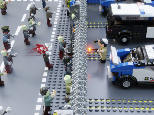 Lego Zombie attack on police station 3D मॉडल