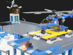 Lego Zombie attack on police station 3D Model