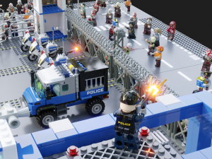 Lego Zombie attack on police station 3D मॉडल