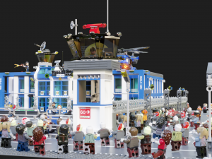 Lego Zombie attack on police station 3D मॉडल