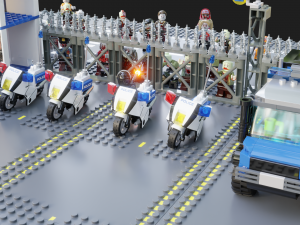 Lego Zombie attack on police station 3D मॉडल