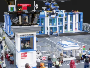Lego Zombie attack on police station 3D Model