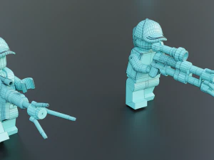 Lego Zombie attack on police station 3D Model