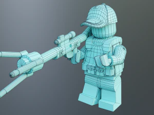 Lego Zombie attack on police station 3D Model