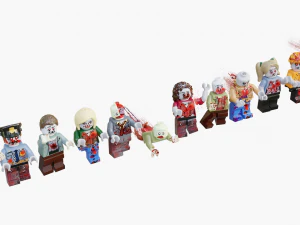 Set di zombie distrutti e sanguinanti Lego Modello 3D