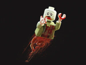 Lego wrecked and bloody zombie set 3D Model