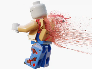 Lego wrecked and bloody zombie set 3D Model