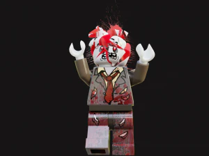 Lego wrecked and bloody zombie set 3D Model