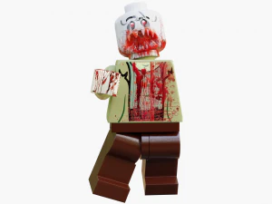 Lego wrecked and bloody zombie set 3D Model