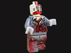 Lego wrecked and bloody zombie set 3D Model