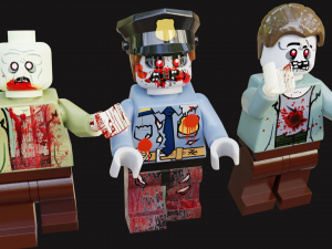 Lego wrecked and bloody zombie set Modèle 3D