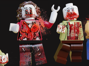 Lego wrecked and bloody zombie set Modèle 3D