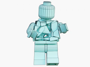 Lego wrecked and bloody zombie set 3D Model
