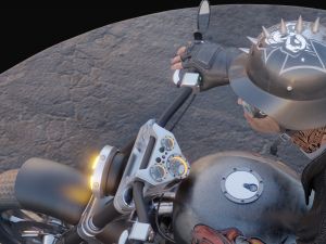Biker on motorcycle 3D Model